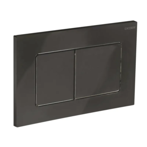 Панель змиву KOER KT-0602-16 240x160x10mm пластикова, кнопка квадратна (колір чорний глянцевий) (KR5182)