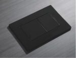Панель змиву KOER KT-0602-16 240x160x10mm пластикова, кнопка квадратна (колір чорний глянцевий) (KR5182)