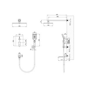 Душова система MIXXUS PREMIUM DALI 009 INNER BLACK (вбудована) (Колір чорний) (MI6755)
