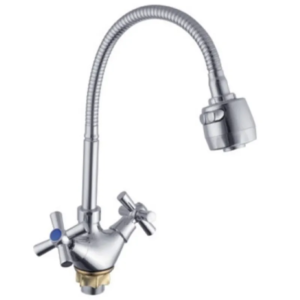 Змішувач для кухні MIXXUS TOLEDO 271 NUT REFLECTOR з гнучким виливом (без підведення) (Колір хром) (MI6318)