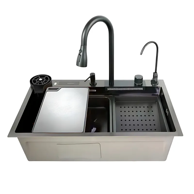 Мийка багатофункціональна з вбудованим змішувачем MIXXUS MH7546-SET-08 MICRO DECOR GRAPHITE з нерж. сталі (MI8455)