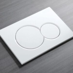 Панель змиву KOER KT-0601-03 240x160x10mm пластикова, кнопка кругла (колір білий) (KR5175)