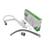 Змішувач для кухні PLAMIX CEZAR-017 SET WHITE REFL.WHITE з силіконовим виливом (з підведенням) (PM0743)