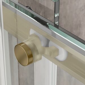 Душова кабіна без піддону KOER SR SC03-90x90x200-TR-12 прозоре скло EASY CLEAN 6мм матове золото (KR5358)
