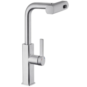 Змішувач для кухні MIXXUS PREMIUM HAMMER 014 з висувним виливом (Колір хром) (MI6953)