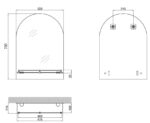 Дзеркало настінне ZERIX LAGUNA MRZ03-50x70x11 прямокутне з дугоподібним верxом та полицею (ZX5622)