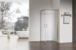 Душова кабіна без піддону KOER SR SC03-90x90x200-TR-12 прозоре скло EASY CLEAN 6мм матове золото (KR5358)