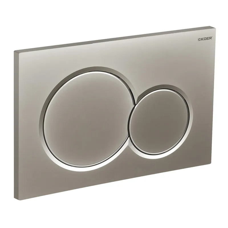 kcs-1c0e2265e63dbe236600b3d8.png Панель змиву KOER KT-0601-14 240x160x10mm пластикова, кнопка кругла (колір сатин) (KR5177)