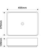 Раковина накладна MIXXUS PREMIUM BEVEL-0102 MARBLE 495х370х135mm (MP6519)