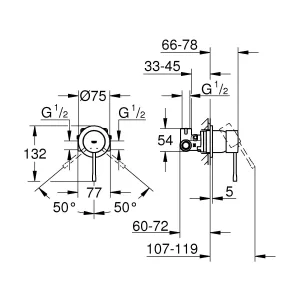 Одноважільний змішувач для душу прихованого монтажу Grohe Essence (29197000)