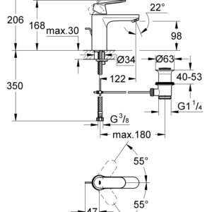 Змішувач для раковини M-розміру Grohe Eurosmart Cosmopolitan (23325000)
