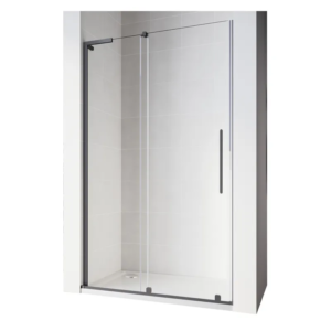 Двері у нішу Walk-In розсувні KOER SR SD07-120x200-R-TR-07 прозоре скло EASY CLEAN 8мм графіт (KR5775)