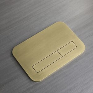 Панель змиву KOER KT-0609-12 240x160x7mm пластикова, кнопка лінійна (колір матове золото) (KR6132)
