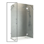 Бічна стінка до кабіни KOER SR SW04-90x200-TR-07 прозоре скло EASY CLEAN 10мм графіт (KR5391)