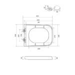 Сидіння-кришка для унітазу MIXXUS PREMIUM SEAT COVER QUADRO-2004 GRAY 425х358х32mm дюропластове швидкознімне з мікроліфтом (MP6686)