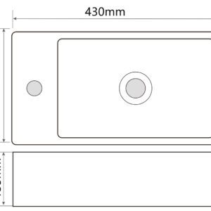 Раковина підвісна MIXXUS PREMIUM QUADRO-1201-R 430х265х135mm (отвір під змішувач) (MP6504)