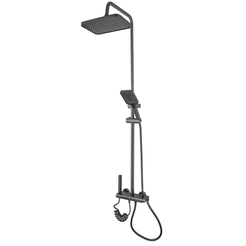 kcs-38ca33854bf4a4bb36498d2a.png Душова колона зі змішувачем з кнопковим перемикачем з алюмінію Zerix PBI-009-J GRAPHITE, 4 режими (ZX5850)
