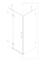Бічна стінка до кабіни KOER SR SW04-90x200-TR-01 прозоре скло EASY CLEAN 10мм хром (KR5390)