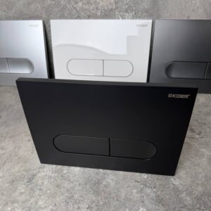 Панель змиву KOER KT-0608-05 240x160x10mm пластикова, кнопка закруглена (колір чорний матовий) (KR6125)