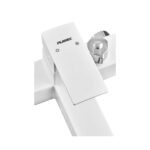 Змішувач для ванни PLAMIX KUBUS-009 EURO SET WHITE (з шлангом, лійкою та кронштейном) (Колір білий) (PM0673)
