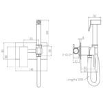 Змішувач для гігієнічного душу MIXXUS PREMIUM BEND 002 INNER (Колір хром) (MI6924)
