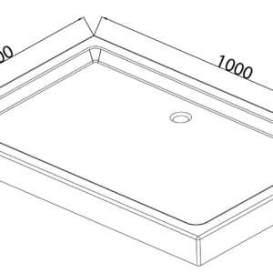 Душовий піддон з сифоном прямокутний MIXXUS HARD ST01-100x80x13 діаметр зливу 52 мм (MI6918)