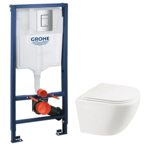 Комплект Grohe Set Унітаз ELLIPSE-0301-R система змиву RIMLESS + Інсталяція Grohe Rapid SL 38772001 (38772001ELLIPS0301R)