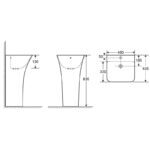 Раковина моноблок MIXXUS BEVEL-1101 450х435х830mm (отвір під змішувач, перелив) (MI6697)