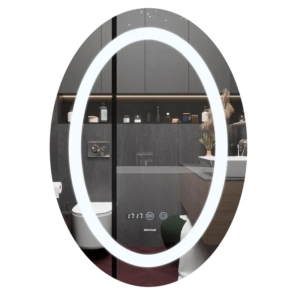 Дзеркало MIXXUS PLAIN MV02-60x80 з LED Touch, Anti-fog, димером, рег. яскравості, годинником (MI6933)