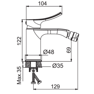 Змішувач для біде HAIBA BOLERO 002 NUT (Колір хром) (HB9576)