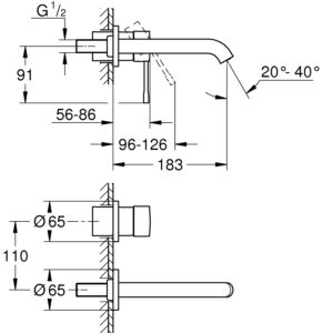 Змішувач для раковини прихованого монтажу Grohe Essence M-Size (29192001)