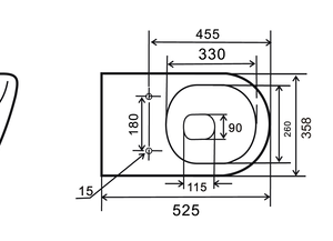 Унітаз підвісний MIXXUS PREMIUM ELLIPSE-0309-T1 GRAY 530x360x350mm система змиву TORNADO 1.0 (MP6655)