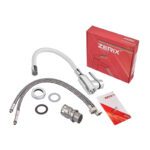Змішувач для кухні ZERIX REX-011 CHROME REFL.WHITE з нерж. сталі (Колір хром+силіконовий вилив білий) (ZX6129)
