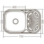 Мийка кухонна Zerix Z7549-08-180E (Satin) (ZX1606)