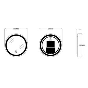 Дзеркало ZERIX SOLO MC01-60 з LED Touch, Anti-fog, димером, рег. яскравості (ZX6063)