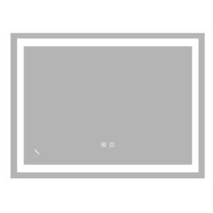 Дзеркало ZERIX KUBIX MR03-80x60-REVERSE з LED Touch, Anti-fog, димером, рег. яскравості (ZX6053)