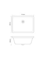 Раковина врізна під стільницю MIXXUS PREMIUM STYLE-1701 510х380х200mm (перелив) (MP6567)