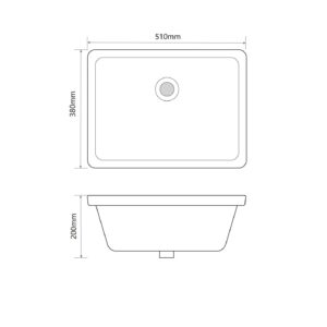 Раковина врізна під стільницю MIXXUS PREMIUM STYLE-1701 510х380х200mm (перелив) (MP6567)