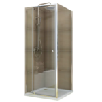 Душова кабіна без піддону KOER SR SC05-90x90x195-TR-01 прозоре скло EASY CLEAN 6мм хром (KR5363)