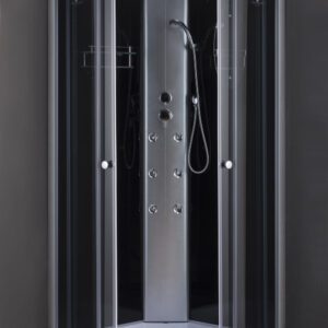 Бокс душовий з гідромасажем з низьким піддоном MIXXUS STRONG SBH02-90x90x215-GR SATIN сіре тоноване скло 4мм (MI6891)