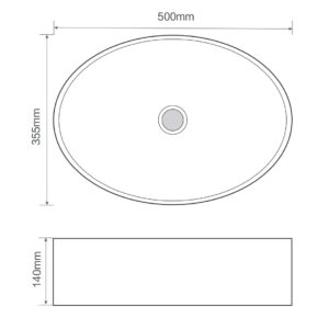 Раковина накладна MIXXUS PREMIUM BEVEL-0106 500х355х140mm (MP6546)