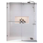 Двері у нішу розсувні KOER SR SD06-140x220-TR-01 прозоре скло EASY CLEAN 8мм хром (KR5368)
