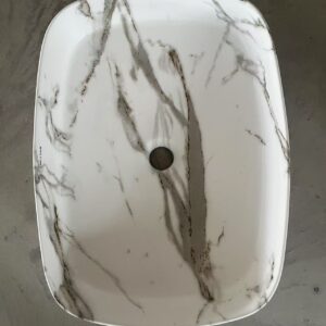 Раковина накладна MIXXUS PREMIUM BEVEL-0102 MARBLE 495х370х135mm (MP6519)