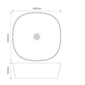 Раковина накладна MIXXUS PREMIUM DIVERSE-0106 BLACK 440х440х140mm (MP6538)
