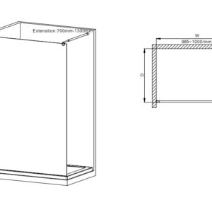 Душова перегородка Walk-In MIXXUS PREMIUM FLAT SP01-100x200-TR CHROME прозоре скло 8мм (MI6851)