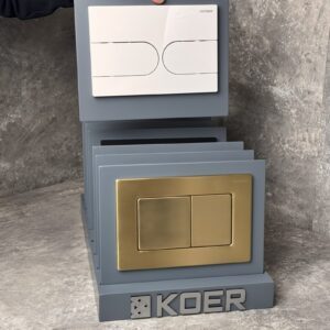 Панель змиву KOER KT-0604-03 240x160x10mm пластикова, кнопка закруглена (колір білий) (KR5322)