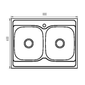 Мийка кухонна Zerix Z8060B-08-180MD Double (micro decor) (ZS0611)