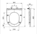 Сидіння-кришка для унітазу MIXXUS PREMIUM SEAT COVER ELLIPSE-WAVE-2001 428х361х50mm дюропластове швидкознімне з мікроліфтом (MP6610)