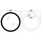 Дзеркало MIXXUS PLAIN MC10-80 з LED Touch, Anti-fog, димером, рег. яскравості, годинником (MI6932)