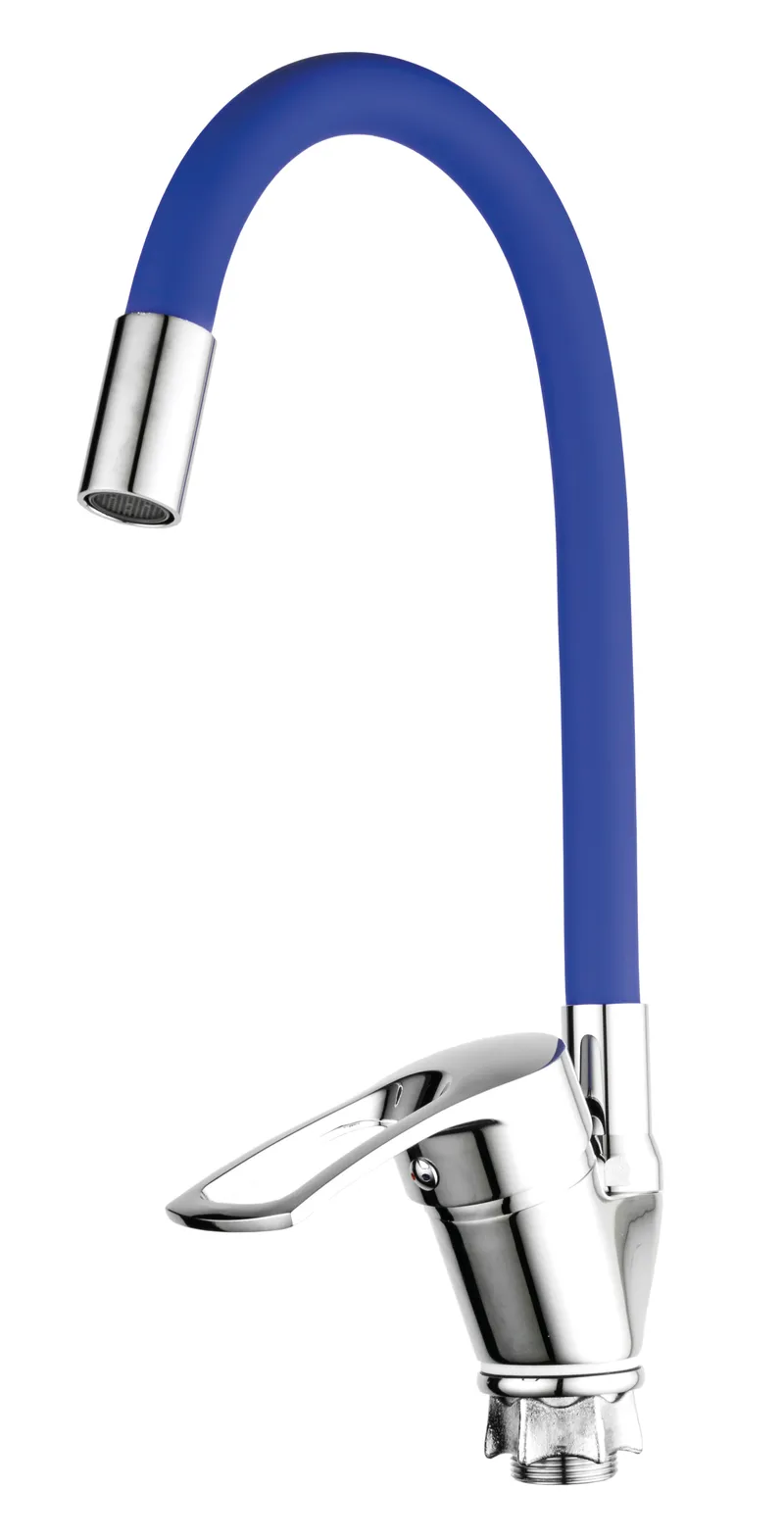 kcs-be73219d98c70eb8d526b64c.png Змішувач для кухні MIXXUS FANY 011 NUT REFL.BLUE з гнучким виливом (без підведення) (Колір хром+вилив блакитний) (MI6293)